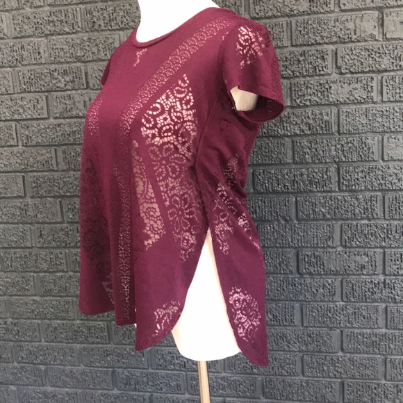 Very sexy Mossimo Illusion Top Maroon Sz xs - Picture 2 of 4